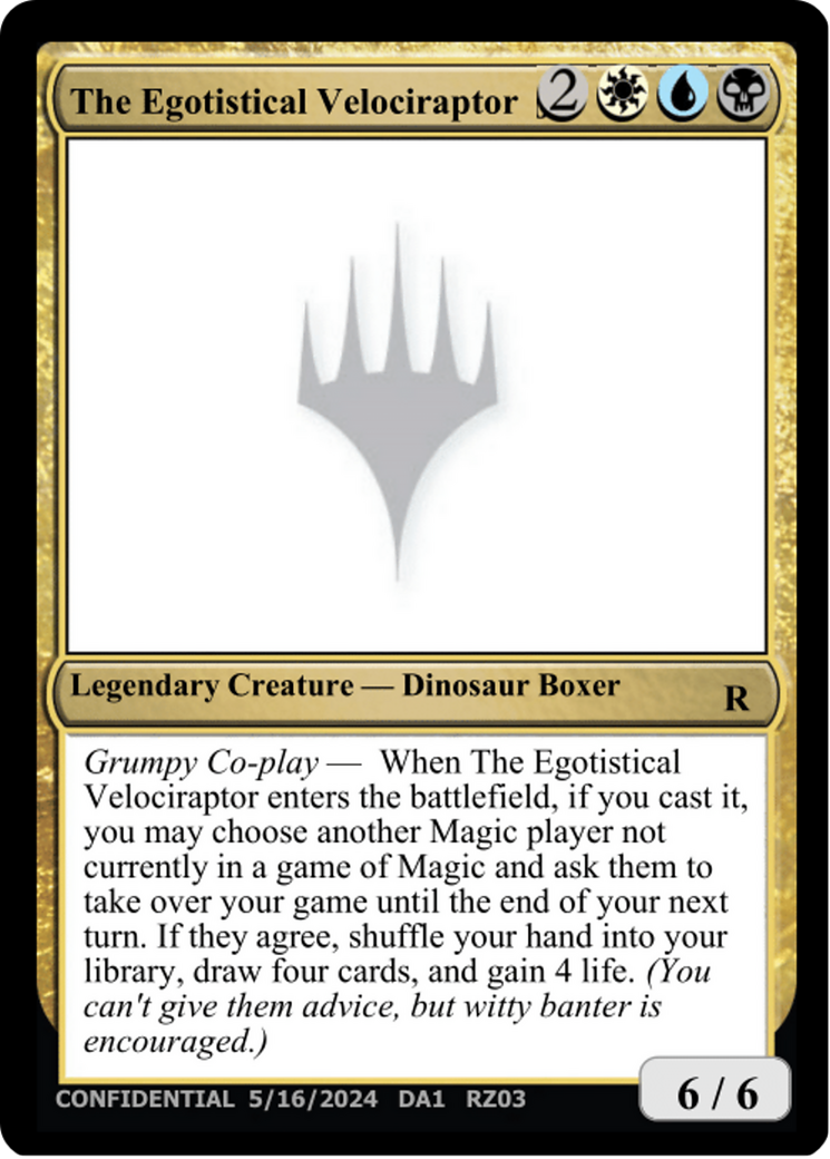 The Egotistical Velociraptor [Mystery Booster 2 Playtest Cards] | Pegasus Games WI