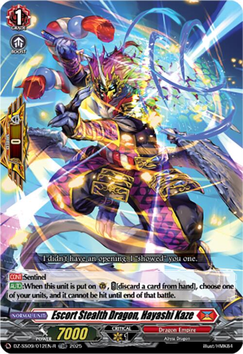 Escort Stealth Dragon, Hayashi Kaze (TDR) (DZ-SS09/012EN-R) [DZ-SS09: Zero Tendo Start Deck] | Pegasus Games WI