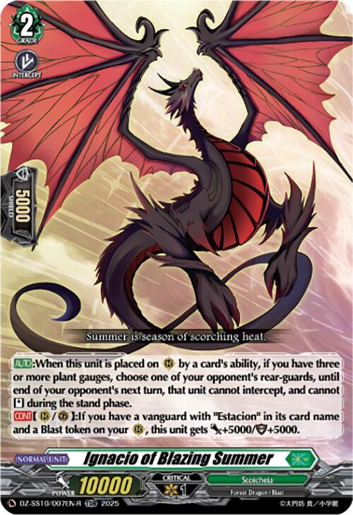 Ignacio of Blazing Summer (TDR) (DZ-SS10/007EN-R) [DZ-SS10: Shiki Otei Start Deck] | Pegasus Games WI