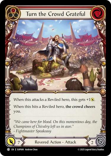 Turn the Crowd Grateful (Red) [SUP049] (Super Slam)  Rainbow Foil | Pegasus Games WI