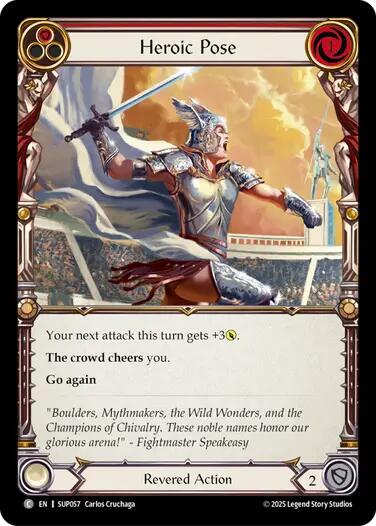 Heroic Pose (Red) [SUP057] (Super Slam)  Rainbow Foil | Pegasus Games WI
