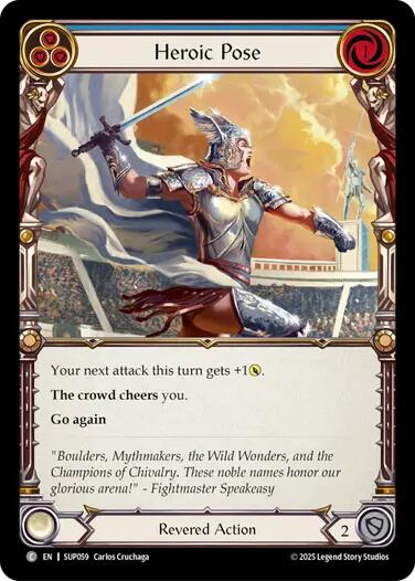 Heroic Pose (Blue) [SUP059] (Super Slam)  Rainbow Foil | Pegasus Games WI