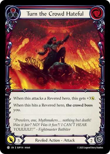 Turn the Crowd Hateful (Red) [SUP114] (Super Slam)  Rainbow Foil | Pegasus Games WI
