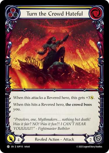 Turn the Crowd Hateful (Yellow) [SUP115] (Super Slam)  Rainbow Foil | Pegasus Games WI