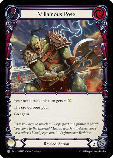Villainous Pose (Red) [SUP120] (Super Slam)  Rainbow Foil | Pegasus Games WI