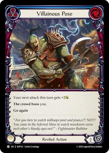 Villainous Pose (Blue) [SUP122] (Super Slam)  Rainbow Foil | Pegasus Games WI