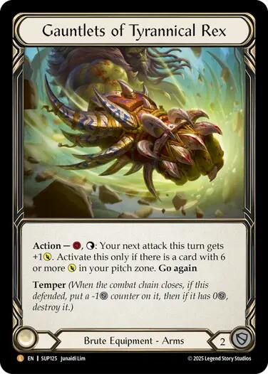 Gauntlets of Tyrannical Rex [SUP125] (Super Slam)  Cold Foil | Pegasus Games WI