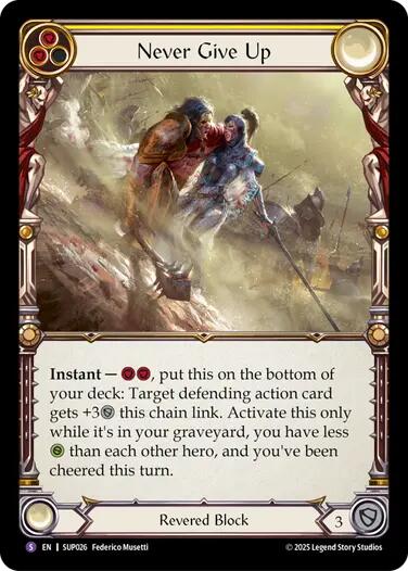 Never Give Up [SUP026] (Super Slam)  Rainbow Foil | Pegasus Games WI