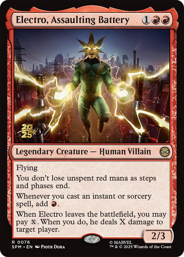 Electro, Assaulting Battery [Marvel's Spider-Man Prerelease Promos] | Pegasus Games WI