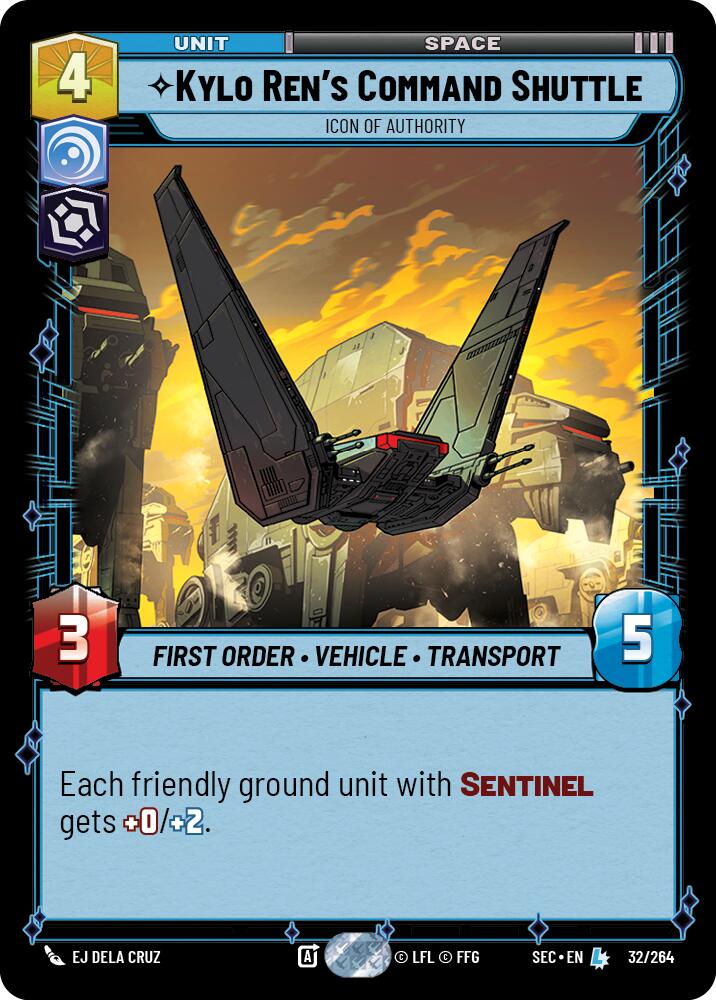Kylo Ren's Command Shuttle (32/264) - Icon of Authority (32/264) [Secrets of Power] | Pegasus Games WI