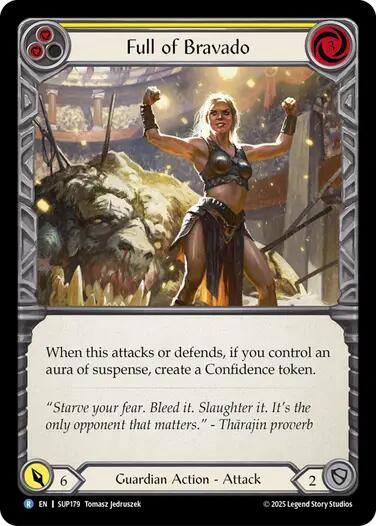 Full of Bravado (Yellow) [SUP179] (Super Slam)  Rainbow Foil | Pegasus Games WI