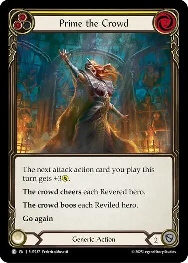 Prime the Crowd (Yellow) [SUP237] (Super Slam)  Rainbow Foil | Pegasus Games WI