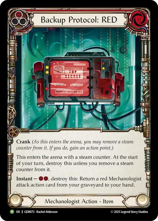 Backup Protocol: RED [GEM073] (GEM Pack 3)  Cold Foil | Pegasus Games WI