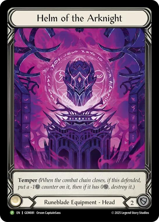 Helm of the Arknight [GEM081] (GEM Pack 3)  Rainbow Foil | Pegasus Games WI