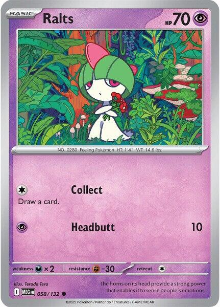 Ralts (058/132) [Mega Evolutions: Base Set] | Pegasus Games WI
