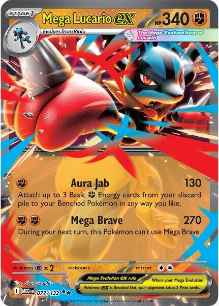 Mega Lucario ex (077/132) [Mega Evolution: Base Set] | Pegasus Games WI