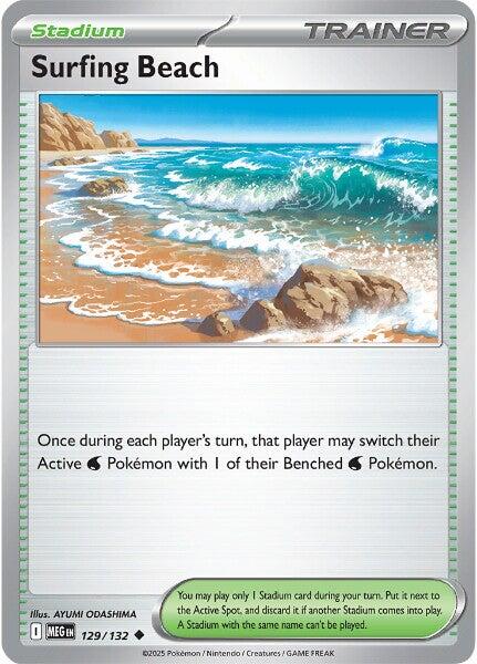 Surfing Beach (129/132) [Mega Evolutions: Base Set] | Pegasus Games WI