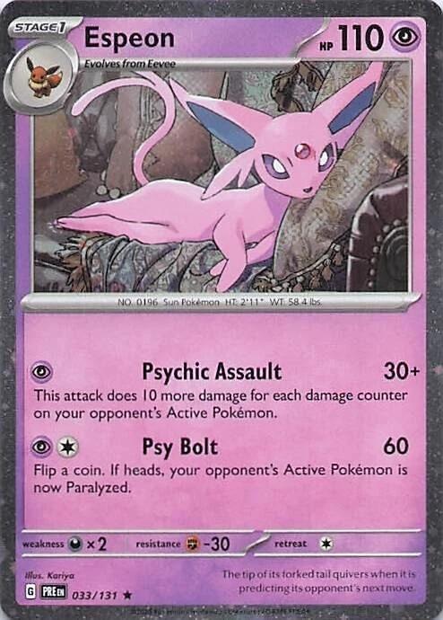Espeon (033/131) (Cosmos Holo) [Miscellaneous Cards] | Pegasus Games WI