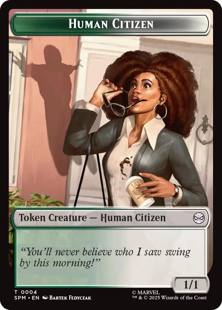 Human Citizen // Treasure Double-Sided Token [Marvel's Spider-Man Tokens] | Pegasus Games WI