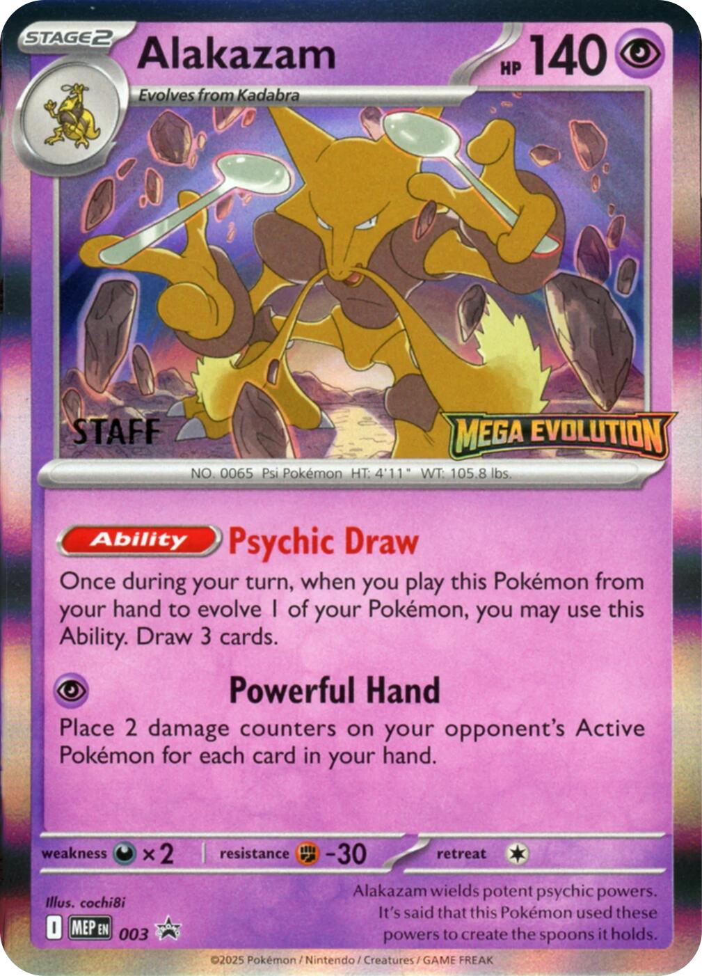 Alakazam (003) (Staff) [Mega Evolutions Promo] | Pegasus Games WI