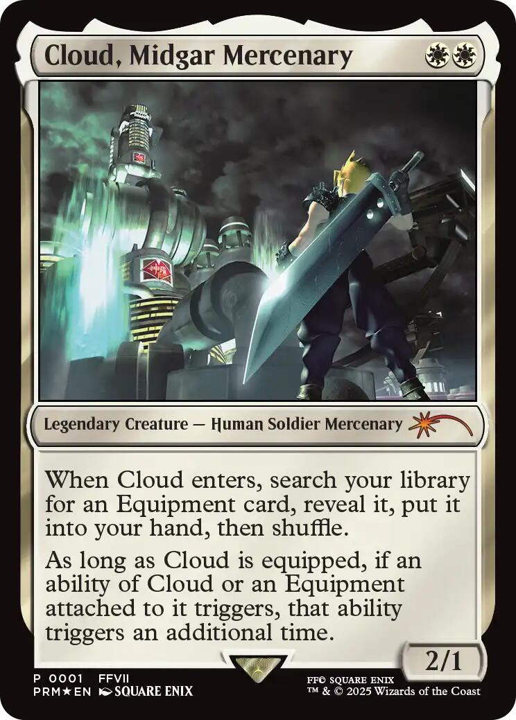 Cloud, Midgar Mercenary (Borderless) [Pro Tour Promos] | Pegasus Games WI