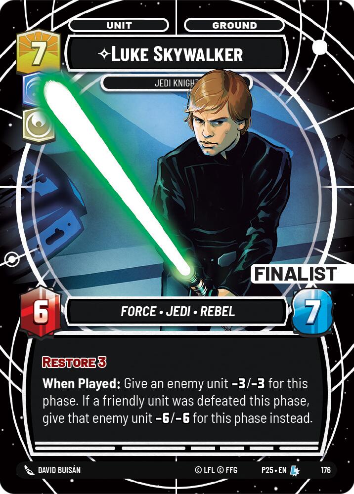 Luke Skywalker - Jedi Knight (Finalist) (176) (176) [Sector and Regional Promos: Season 1] | Pegasus Games WI