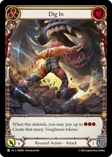 Dig In (Yellow) [FAB384] (Promo)  Rainbow Foil | Pegasus Games WI