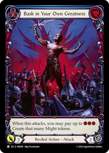Bask in Your Own Greatness (Blue) [FAB389] (Promo)  Rainbow Foil | Pegasus Games WI