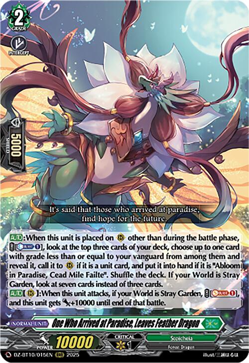 One Who Arrived at Paradise, Leaves Feather Dragon (DZ-BT10/015EN) [Dragonsoul Resonance] | Pegasus Games WI
