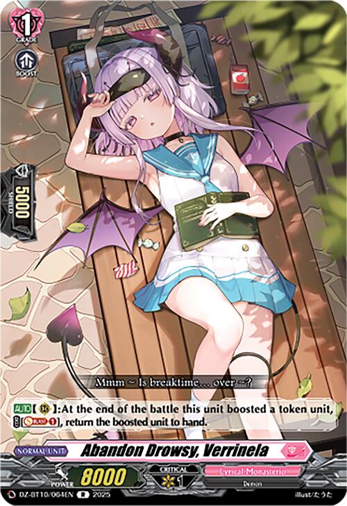 Abandon Drowsy, Verrinela (DZ-BT10/064EN) [Dragonsoul Resonance] | Pegasus Games WI