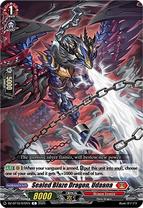 Sealed Blaze Dragon, Udaana (DZ-BT10/072EN) [Dragonsoul Resonance] | Pegasus Games WI