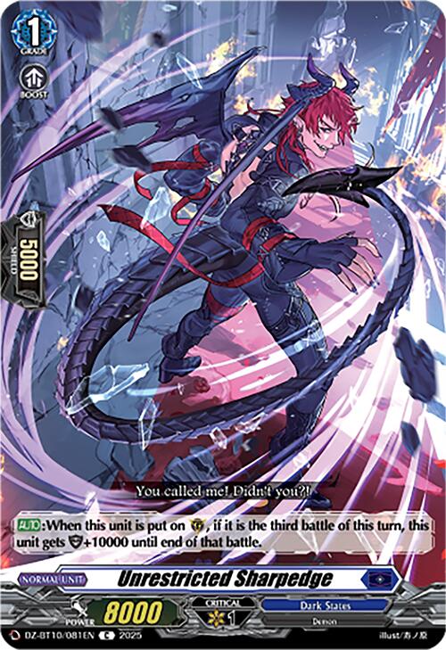 Unrestricted Sharpedge (DZ-BT10/081EN) [Dragonsoul Resonance] | Pegasus Games WI