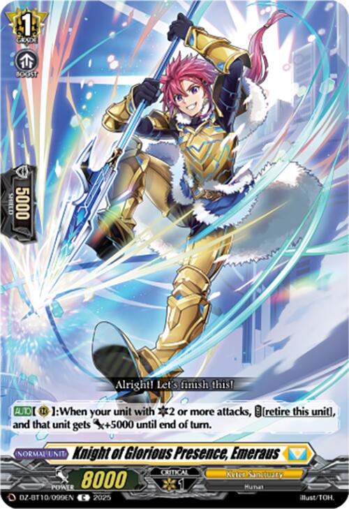 Knight of Glorious Presence, Emeraus (DZ-BT10/099EN) [Dragonsoul Resonance] | Pegasus Games WI
