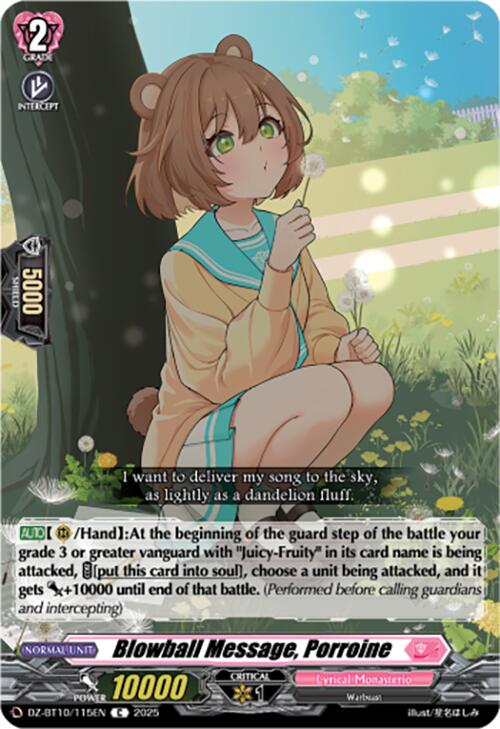 Blowball Message, Porroine (DZ-BT10/115EN) [Dragonsoul Resonance] | Pegasus Games WI