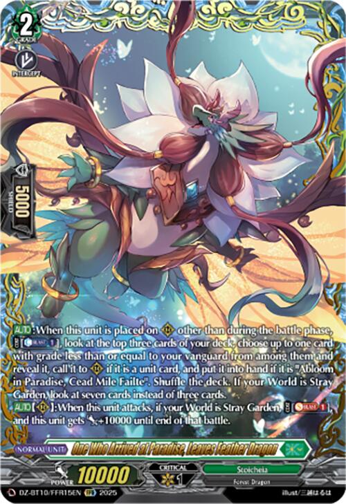 One Who Arrived at Paradise, Leaves Feather Dragon (FFR) (DZ-BT10/FFR15EN) [Dragonsoul Resonance] | Pegasus Games WI