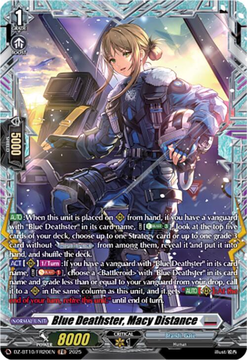 Blue Deathster, Macy Distance (FR) (DZ-BT10/FR20EN) [Dragonsoul Resonance] | Pegasus Games WI