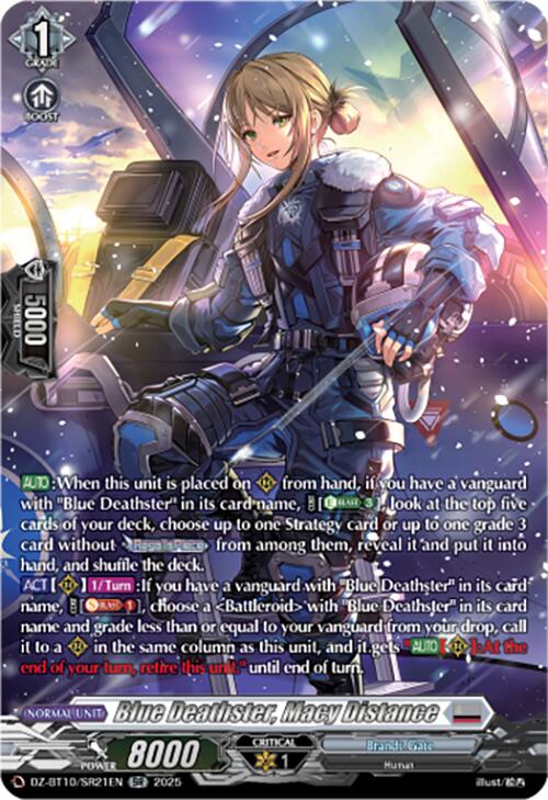 Blue Deathster, Macy Distance (SR) (DZ-BT10/SR21EN) [Dragonsoul Resonance] | Pegasus Games WI
