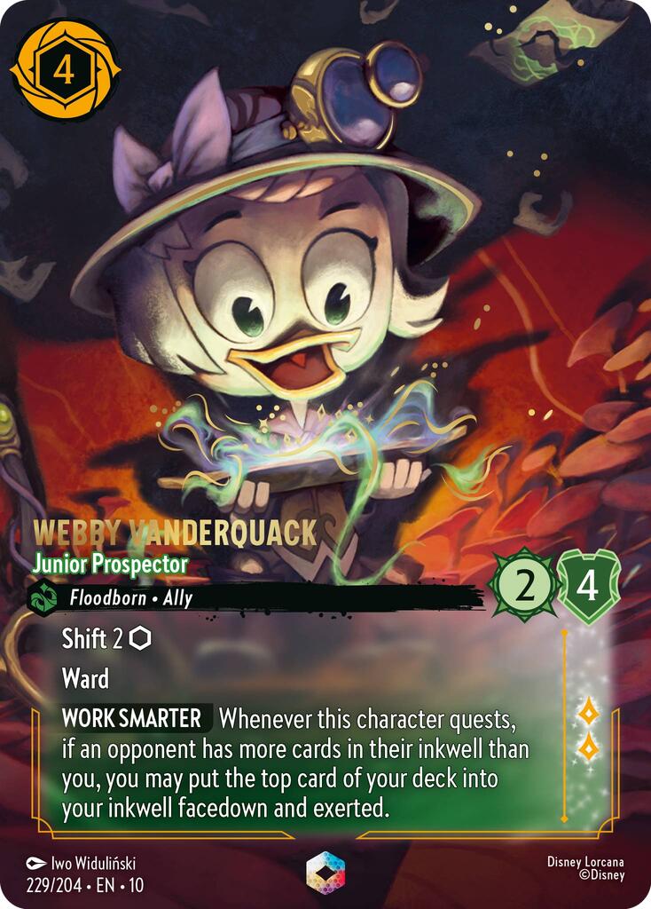 Webby Vanderquack - Junior Prospector (Enchanted) (229/204) [Whispers in the Well] | Pegasus Games WI