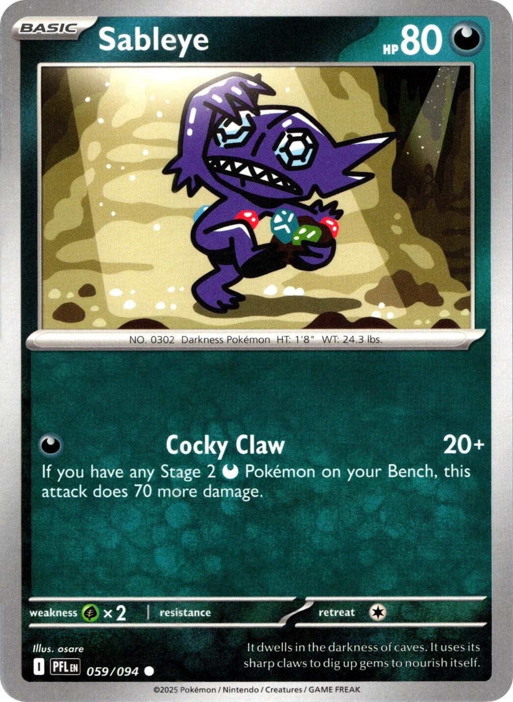 Sableye (059/094) [Mega Evolution: Phantasmal Flames] | Pegasus Games WI
