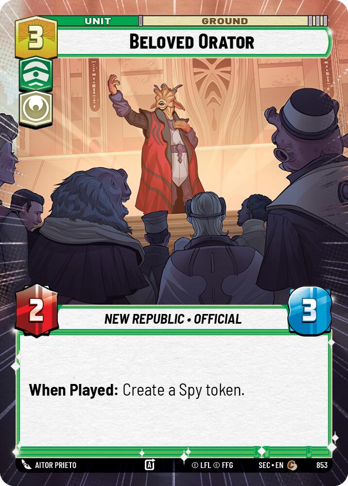 Beloved Orator (853) (Hyperspace Foil) (853) [Secrets of Power] | Pegasus Games WI