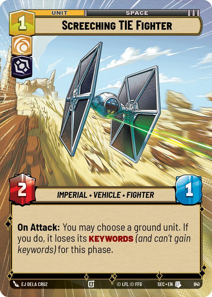 Screeching TIE Fighter (941) (Hyperspace Foil) (941) [Secrets of Power] | Pegasus Games WI