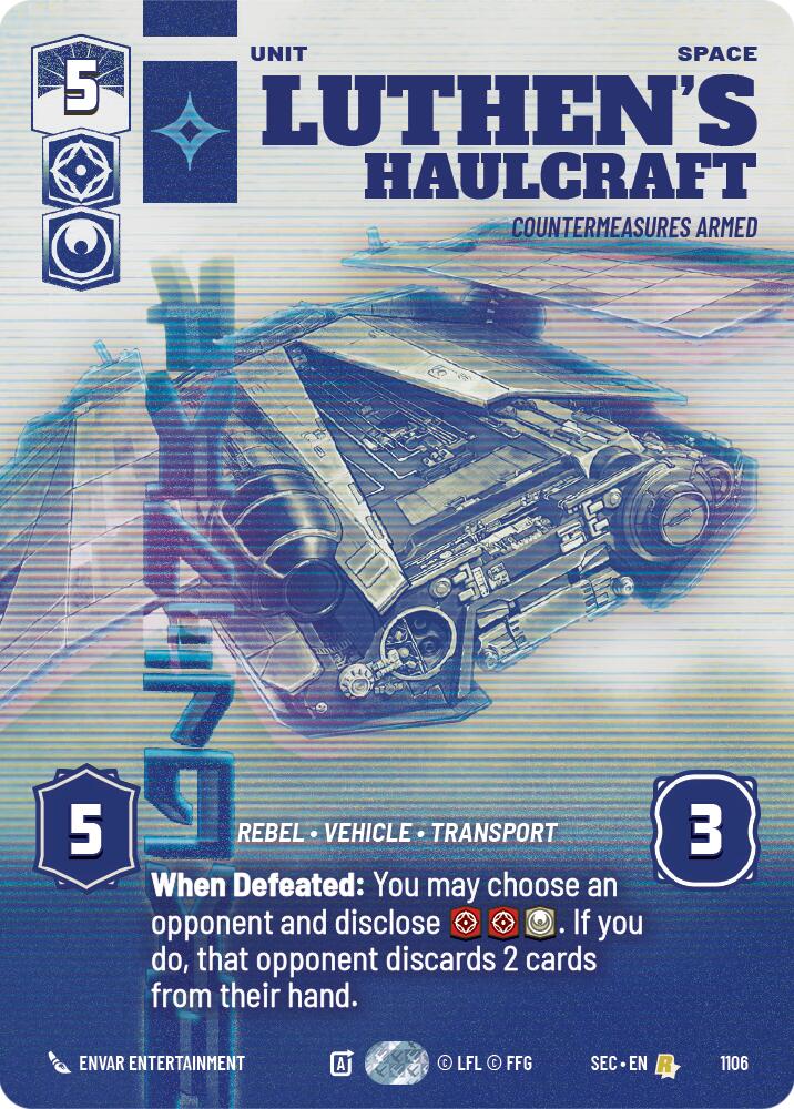 Luthen's Haulcraft - Countermeasures Armed (Prestige Foil) (1106) (1106) [Secrets of Power] | Pegasus Games WI