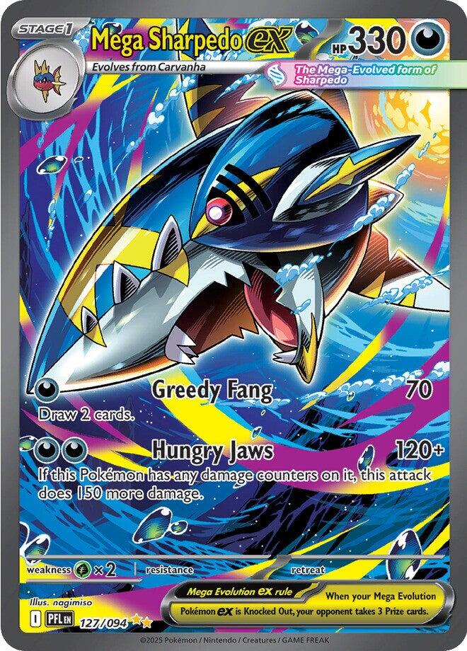 Mega Sharpedo ex (127/094) [Mega Evolution: Phantasmal Flames] | Pegasus Games WI