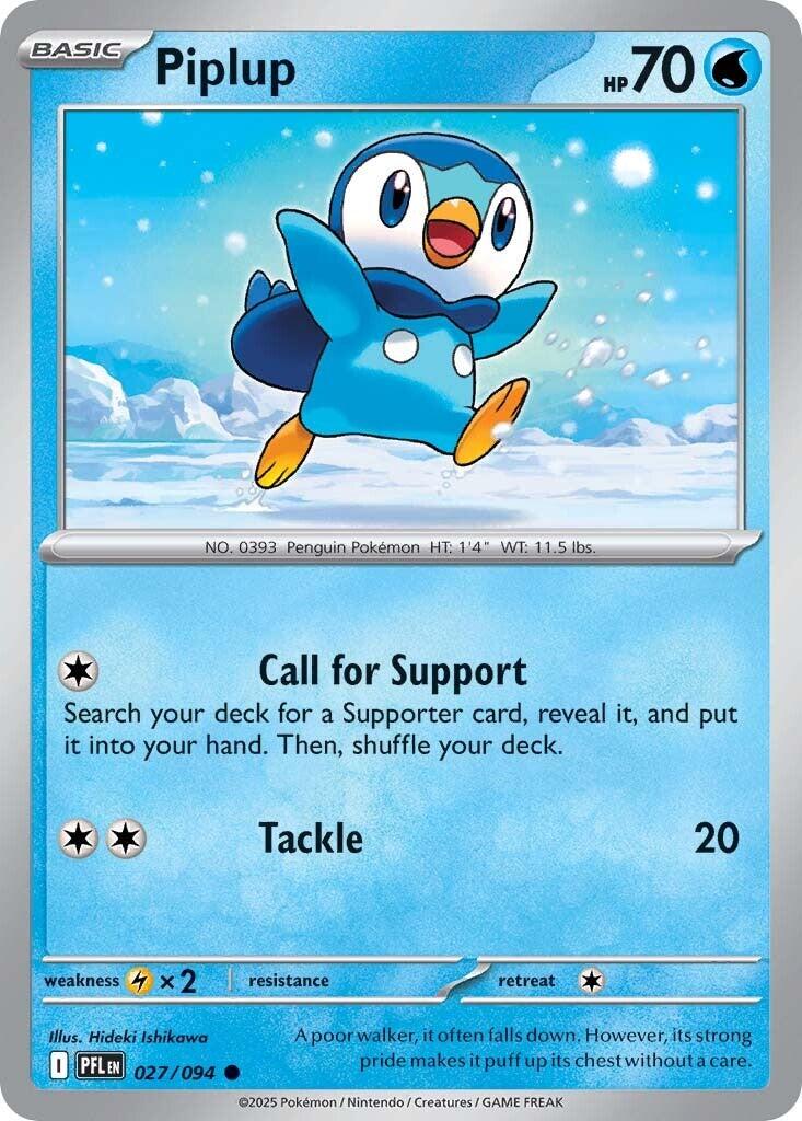 Piplup (027/094) [Mega Evolution: Phantasmal Flames] | Pegasus Games WI
