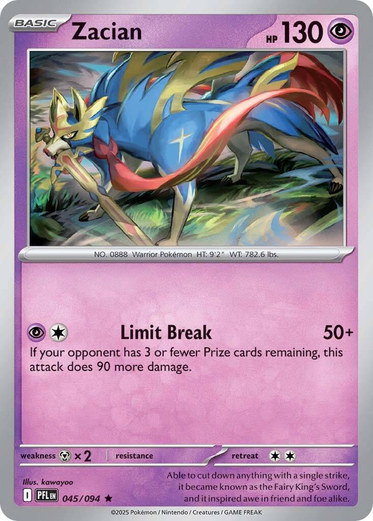 Zacian (045/094) [Mega Evolution: Phantasmal Flames] | Pegasus Games WI