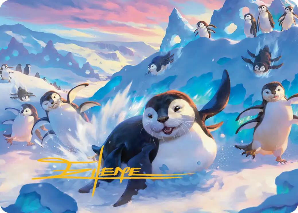Otter-Penguin Art Card (Gold-Stamped Signature) [Avatar: The Last Airbender Art Series] | Pegasus Games WI