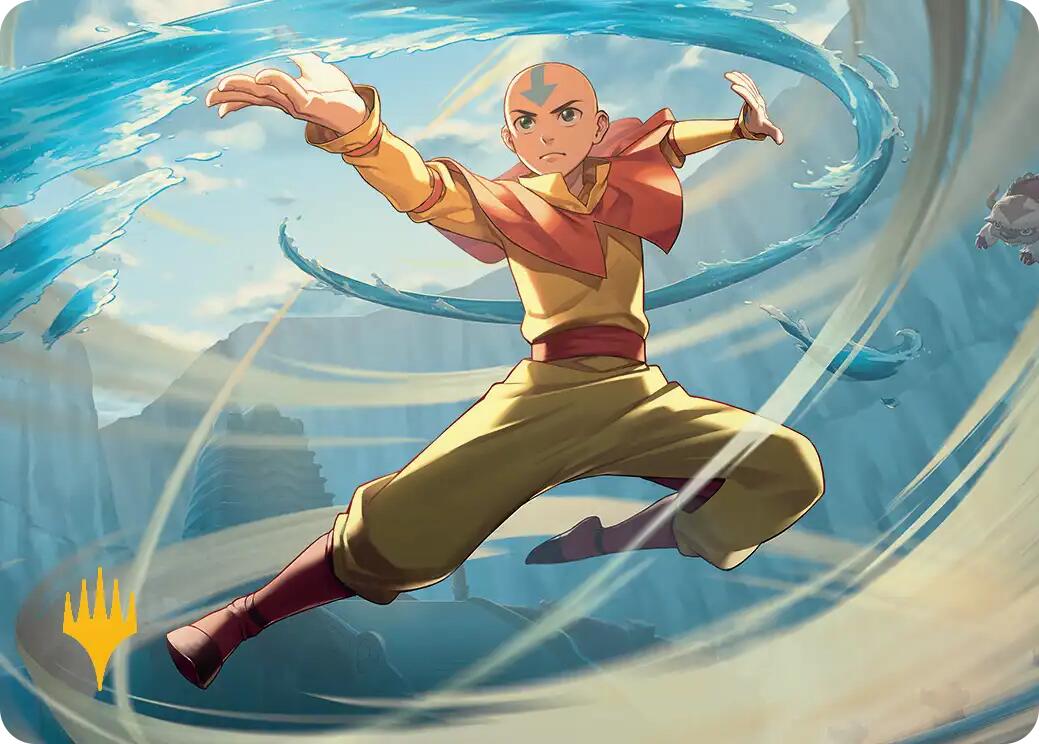 Aang, Swift Savior Art Card (Gold-Stamped Planeswalker Symbol) [Avatar: The Last Airbender Art Series] | Pegasus Games WI