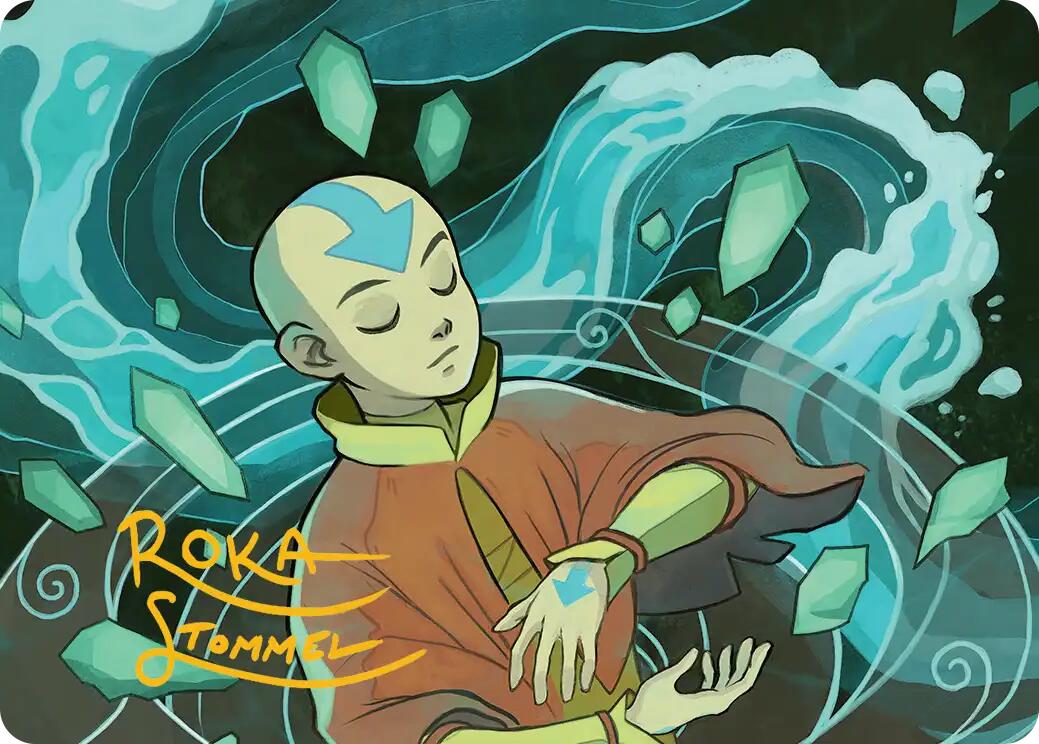 Aang, at the Crossroads Art Card (Gold-Stamped Signature) [Avatar: The Last Airbender Art Series] | Pegasus Games WI