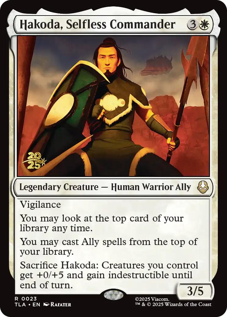 Hakoda, Selfless Commander [Avatar: The Last Airbender Prerelease Cards] | Pegasus Games WI