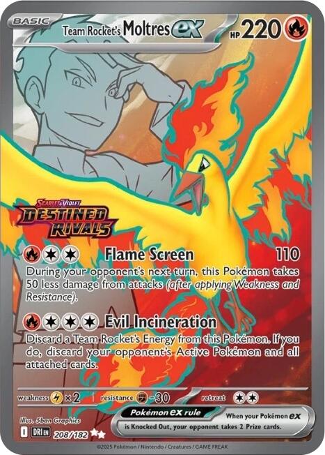 Team Rocket's Moltres ex (208/182) (Destined Rivals Stamp) [Miscellaneous Cards] | Pegasus Games WI